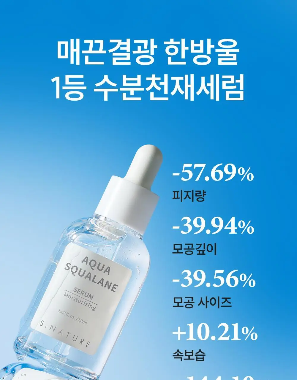 [수분천재 모공결광세럼] 에스네이처 아쿠아 스쿠알란 세럼 50ml 리필팩 상세페이지 12